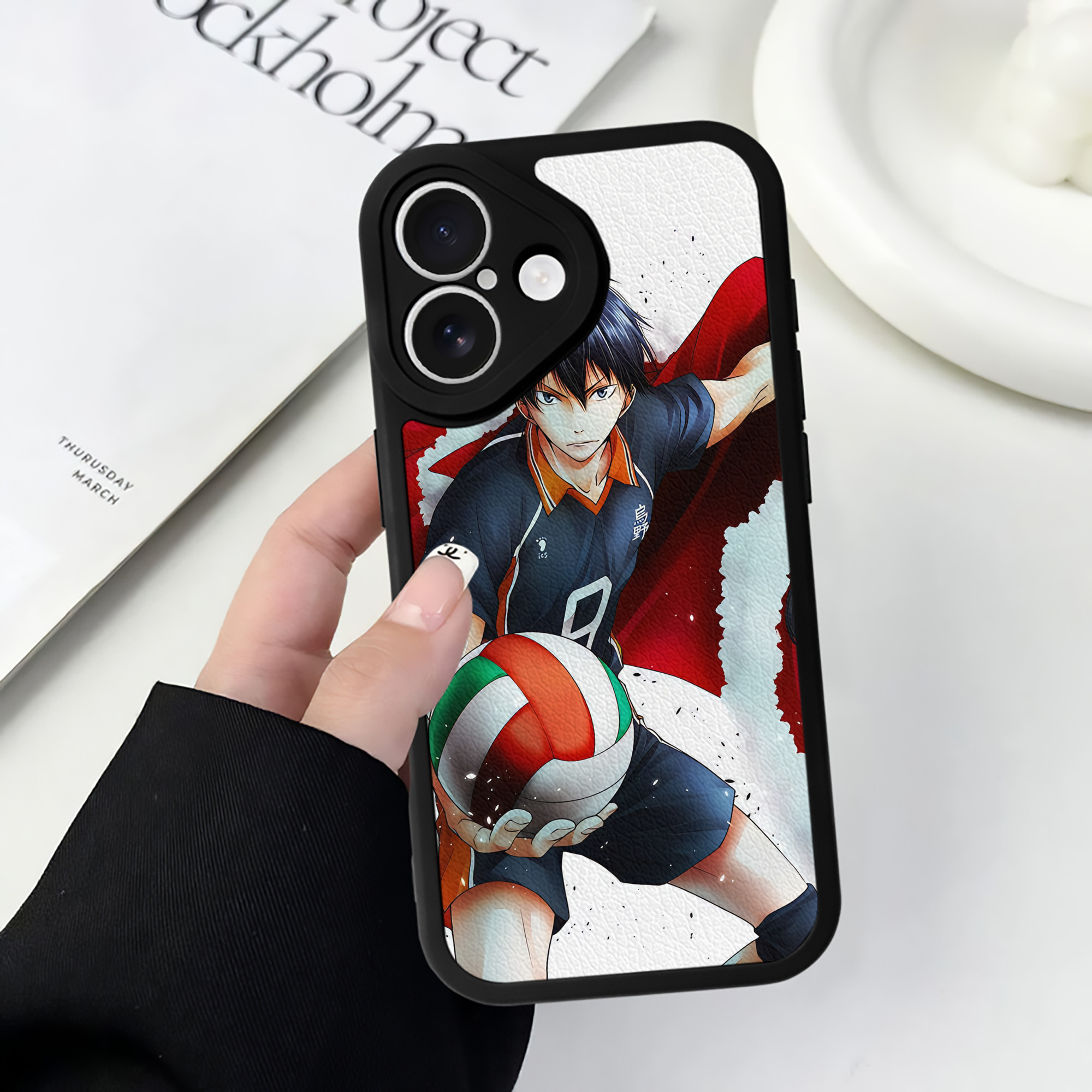 （画像用） ハイキュー!! Haikyu!! 【iPhone 16シリーズ対応】シリコンスマホケース（レザー調） 材質：シリコン